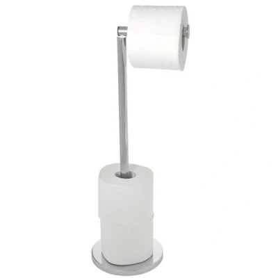 Imagen de WENKO Portarrollos de pie 2 en 1 acero inox Brillante