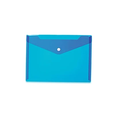 Imagen de HERMA 20055 Bolsas para documentos (DIN A5, 25 x 18 cm, polipropileno), transparente con botón de presión, escuela, universidad, oficina, sobres polipropileno, color azul