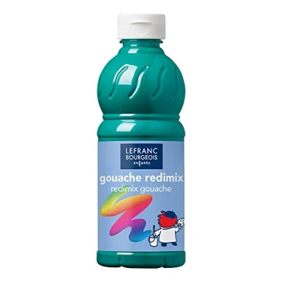 Imagen de Lefranc Bourgeois Gouache líquida Redimix, témperas para niños, 500ML Verde Esmeralda, Pinturas niños y Manualidades