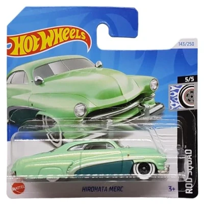 Imagen de Hot Wheels Hirohata MERC Rod Squad 5/5 HRY69 Short Card Ford verde claro metálico Mattel 2024 1:64