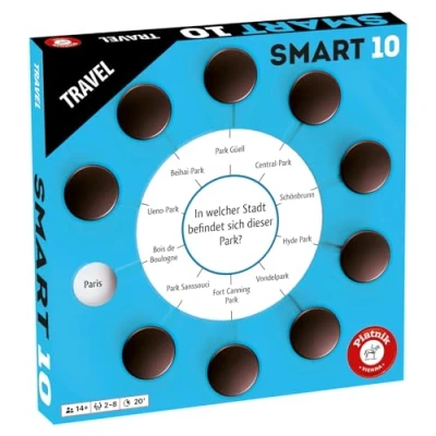 Imagen de Piatnik 7193 Smart Expansión 100 Nuevas Preguntas 1000 Opciones de Respuesta, se Puede Jugar con el Juego Original Family Edition, Color 10 adicionales Travel, Zusatzfragen (7193)