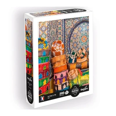 Imagen de Calypto 3907354 Medina de FES Puzle XL 500 Tacto Suave, Piezas Grandes con Superficie Aterciopelada, para Adultos y niños a Partir 8 años, Marruecos, cestas, Mosaico, Color fez