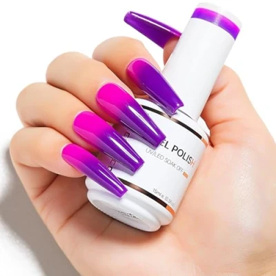 Imagen de Nicedeco esmalte de uñas en gel que cambia color, con cambio temperatura UV/LED Pedicura manicura para Professiona Larga duración y fácil aplicar 15ML 01