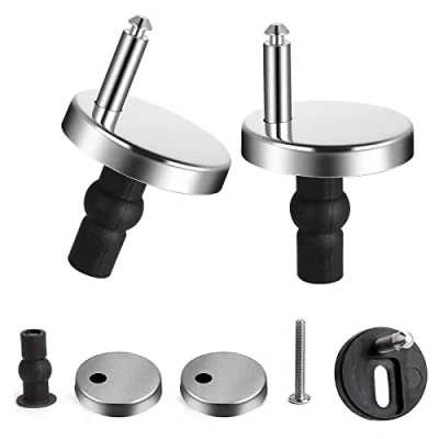 Imagen de Dfuqanb 2 Tornillos para asiento de inodoro, inodoro universal, tapa acero inoxidable, Fijación asientos Bisagras