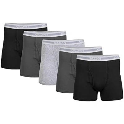 Imagen de Gildan Men&#039;s Boxer Shorts Short Leg Multipack Ropa Interior de Hombres, Negro/Antracita/Gris Deportivo (Paquete 5), XXL (Pack 5)