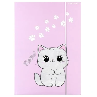 Imagen de GATITO STARPAK LAMINADO carpeta escolar con banda elástica A4 para niñas (Gatito C)