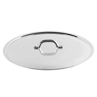 Imagen de Pentole Agnelli FAMA2938 Tapa Plana con Mango, Borde y Puente, Tipo Pesado en Aluminio BLTF, Plata Pulida, 38 cm