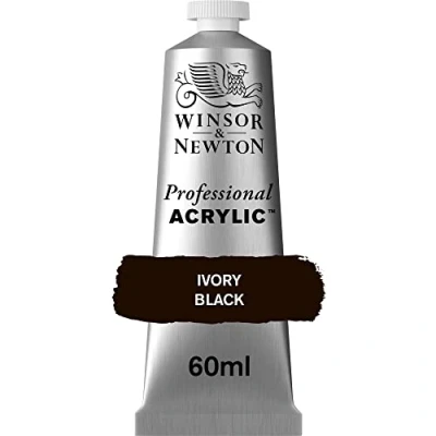 Imagen de Winsor &amp; Newton Professional Acrylic Pintura Acrílica en Tubo, Negro (Ivory Black), 60 ml