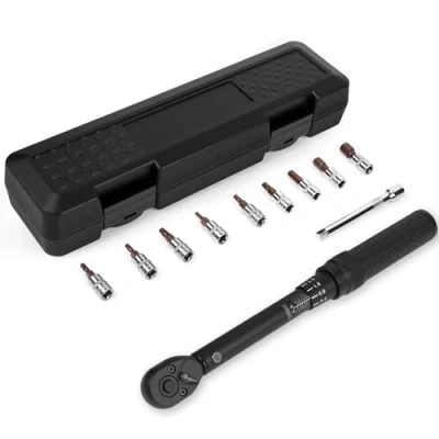 Imagen de Gaethra Llave Dinamometrica Bicicleta De 2 24 Nm, Torque Wrench 1/4&quot;, PrecisióN Error ±3%, 72 Chave DinamoméTrica Con Extensiones, Vasos Y Adaptadores