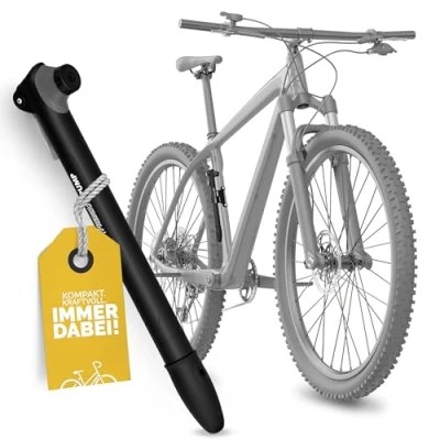 Imagen de DANSI Unisex Adulto Mini Bomba de Bicicleta con Válvulas Intercambiables y Soporte Negro 44303 Aire