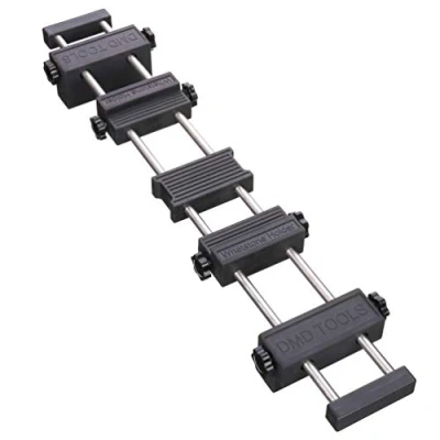 Imagen de soporte para piedra de afilar, afilar puente fregadero con goma antideslizante ajustable fácil pulido acero inoxidable 304