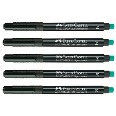 Imagen de Faber Castell 205007 Rotulador permanente (grosor de trazo M, 5 unidades), color negro