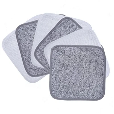 Imagen de Polyte Toalla facial desmaquillante de microfibra superabsorbente Hipoalergénica, sin elementos químicos Gris/blanco 20 x cm Pack 6