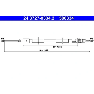 Imagen de ATE 24.3727 0334.2 Cable de Freno Mano 1948