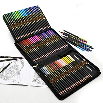 Imagen de Lápices de Color Profesional, 72 Dibujo Lápiz Madera Set Preafilado Con Minas a Base Aceite Suave y Gruesa, Ideal para Colorear Adultos, Mandala, Suministros Escolares