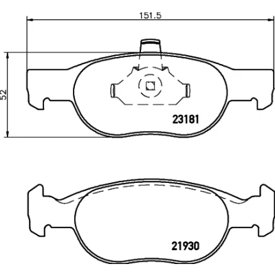 Imagen de HELLA 8DB 355 008 431 Juego de pastillas freno no preparado para indicador desgaste FIAT: Punto II Hatchback, I LANCIA: Y