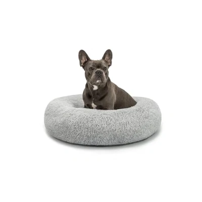Imagen de lionto Cama Perros Redonda cojín Gatos sofá para Donut, (XL) 70 cm Ø Gris Claro