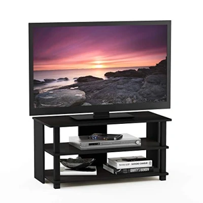 Imagen de Furinno Sully Soporte de TV 3 Niveles para Hasta 40 personas, Espresso/Negro