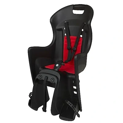 Imagen de DIEFFE 8630500036 Silla Trasera Bikey Cool ELM para Bicicleta con Ruedas de 26&#039;&#039; a 29&#039;&#039; Apta niños un Peso 9 22 Kg Anclaje fácil en el Portaequipajes Color Negro/Rojo