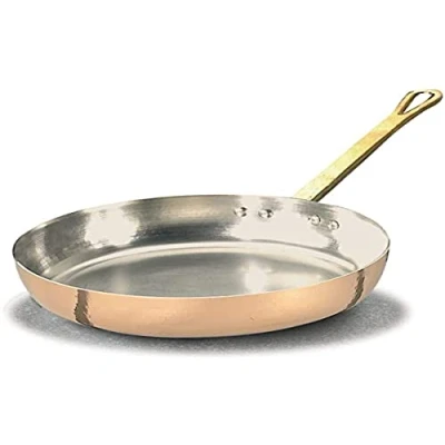 Imagen de Pentole Agnelli ALCU111B24 Sartén de mano lisa cobre estañado con mango tubular, 24 cm