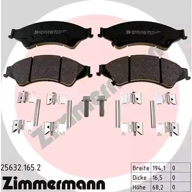 Imagen de ZIMMERMANN 25632.165.2 Juego de pastillas freno FORD: Ranger Mk3, MAZDA: BT 50 Pick up