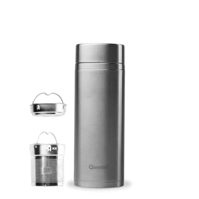 Imagen de QWETCH Tetera Isotérmica Acero inocidable 400ml Botella Infusora de Inoxidable 5h Caliente y 7h Fría Sin BPA, Impermeable Ideal para Té, Café, Frutas, Tisanas