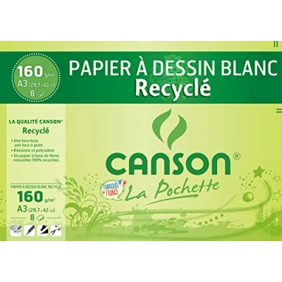 Imagen de CANSON Zeichenpapier Recycling, weiß, DIN A3, 160 g/qm