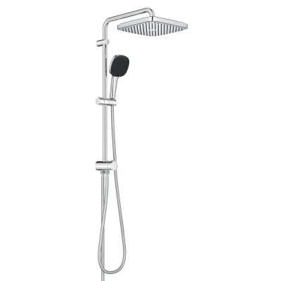 Imagen de GROHE Sistema de ducha Vitalio Comfort 250 Flex con desviador (ahorro agua, 2 tipos chorro, instalación flexible, duradero), cuadrado, cromo, 26698001