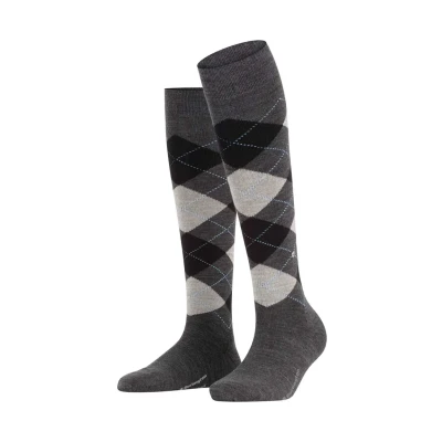 Imagen de Burlington Marylebone W KH lana largo estampado 1 par, Calcetines largos Mujer, Gris (Asphalt Melange 3180) nuevo ecológico, 36 41