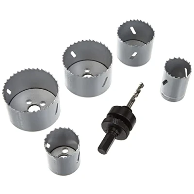Imagen de wolfcraft Juego de hojas sierra corona bimetal Para instalaciones eléctricas y sanitarias, Ø 35 68 mm, 6 piezas I 3764000 madera, plásticos, metales materiales obra en seco, 3568 profundidad corte 40 mm