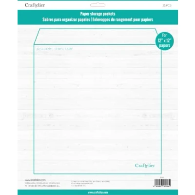 Imagen de Craftelier Sobres Transparentes de Plástico Resistente Ideal para la Organización Materiales Scrapbooking y Manualidades Incluye 25 Tamaño Aprox. 32,5 x 33 cm (12.80&quot; 12.99&quot;)
