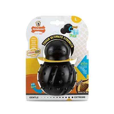 Imagen de Nylabone MAX Strength Giocattolo da masticare per cani con Cono in Gomma, sapore di manzo, 0 a 23 kg