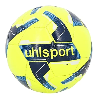Imagen de uhlsport Team Balón, Unisex Adulto, Amarillo Fluor/Azul Marin (Multicolor), 4