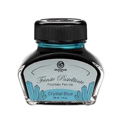 Imagen de Octopus Fluids tinta para pluma estilográfica Pastel Azul Crystal Blue 30ml, escribir, caligrafía