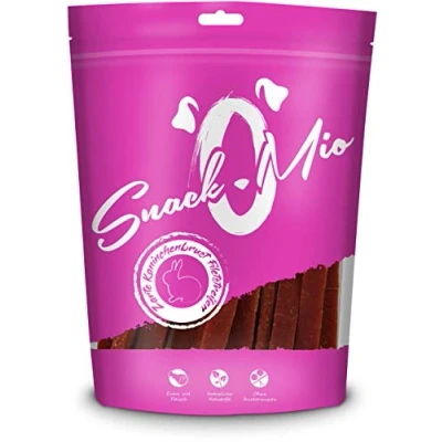 Imagen de SnackOMio Snack premium para perros tiras de filete pechuga conejo, sin cereales, 1 pack (1 x 70g)