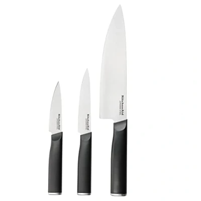 Imagen de KitchenAid KEG3PTHEOHOBA Juego de Cuchillos, Acero Inoxidable