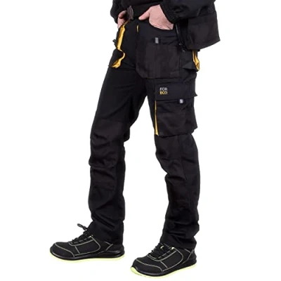 Imagen de REIS Foreco t_by Work Utility Pants, Negro/Amarillo, 48 para Hombre