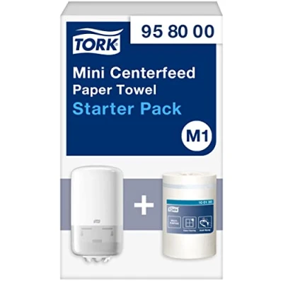 Imagen de Tork Mini Centrefeed Toalla de papel Starter Pack 958000 M1 + Recambio limpieza (120 metros)