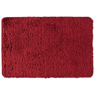 Imagen de WENKO Alfombra de baño Mélange Chili 60 x 90 cm Alfombrilla Antideslizante, Segura, esponjosa, Libre Pelusas Rojo