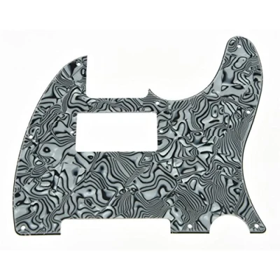 Imagen de Carcasa, Kaish, negro/blanco, para guitarra Tele Humbucker, golpeador eléctrica Fender Telecaster