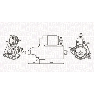 Imagen de MAGNETI MARELLI 063721050010 Motor de arranque 12 1,1 10 FORD: Focus Mk1 Hatchback, 2, FIESTA 5