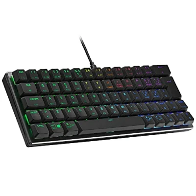 Imagen de Cooler Master Teclado para Juegos con Cable SK620, diseño Compacto del 60%, interruptores mecánicos Planos, iluminación RGB por botón, Control sobre la Marcha, Compatible MacOS/Windows QWERTY,
