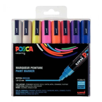 Imagen de POSCA Uni Stiften Bases Colors PC5M 1.8 2.5 mm línea 16 colores conjunto