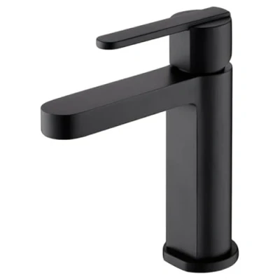 Imagen de MICE Grifo monomando de baño Griferia lavabo laton para agua fria/caliente lavamanos caño corto Color Negro Mate BDR001 1NG