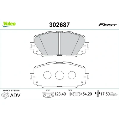 Imagen de VALEO 302687 Juego de pastillas freno Eje delantero excl. contacto avisador desgaste sin chapa antichirridos TOYOTA: Yaris III Hatchback