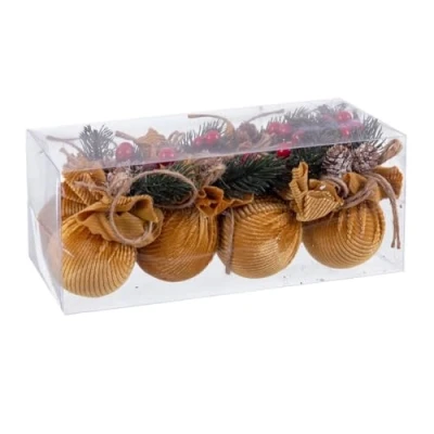 Imagen de BigBuy Christmas Bolas de Navidad Multicolor Dorado Pana Foam 6 x cm (8 Unidades)