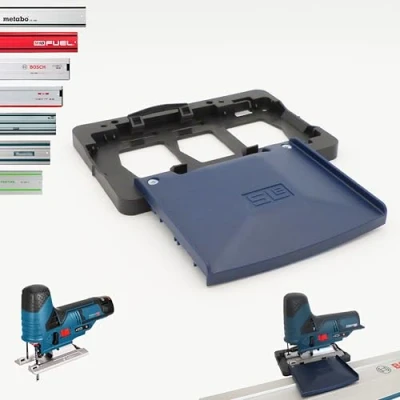 Imagen de SLE Adaptador de riel guía profesional para sierra calar inalámbrica Bosch GST 12V 70 Makita/Festool/Bosch/Mafell/Einhell/Milwaukee/Metabo