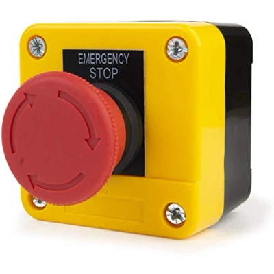 Imagen de Movilideas Botón de Parada Emergencia 660V 10A Interruptor Seta Rojo Pulsador para Elevador NC