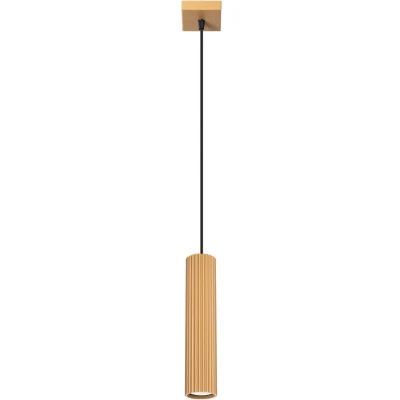 Imagen de SOLLUX LIGHTING Lámpara colgante Carbon, color dorado, Ø 6 cm, aluminio