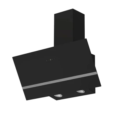 Imagen de Respekta campana extractora cabeza libre / inclinada 90cm carcasa metálica, pantalla de vidrio en negro función extracción y recirculación aire CH24090SAM A 54 68 dB